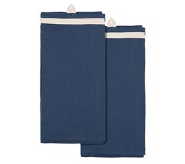 Набор из двух кухонных полотенец саржевого плетения темно-синего цвета из коллекции Essential, 50х70 см, Tkano, фото 