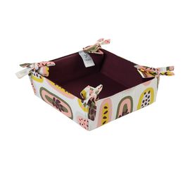 Корзинка для хлеба из хлопка бордового цвета с принтом Passion Fruit из коллекции Wild, 35х35 см, Tkano, фото 