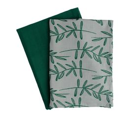 Набор муслиновых кухонных полотенец с графичным принтом Папоротник Russian North, 50х70 см, Tkano, фото 