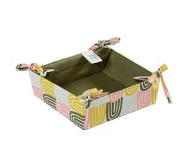 Корзинка для хлеба из хлопка оливкового цвета с принтом Passion Arch из коллекции Wild, 35х35 см, Tkano, фото 