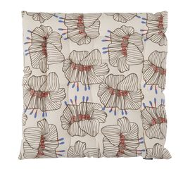 Подушка на стул из хлопка молочного цвета с принтом Цветы из коллекции Prairie, 40х40 см, Tkano, фото 