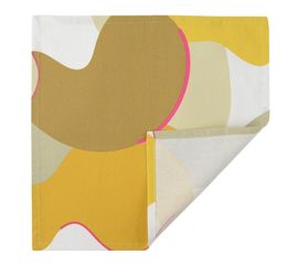 Салфетка сервировочная из хлопка горчичного цвета с авторским принтом из коллекции Freak Fruit, 45х45 см, Tkano, фото 