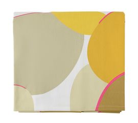 Скатерть из хлопка горчичного цвета с авторским принтом из коллекции Freak Fruit, 170х170 см, Tkano, фото 