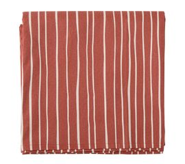 Скатерть из хлопка терракотового цвета с принтом Полоски из коллекции Prairie, 170х170 см, Tkano, фото 