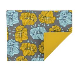 Салфетка двухсторонняя под приборы из хлопка серого цвета с принтом Цветы из коллекции Prairie, 35х45 см, Tkano, фото 