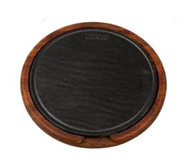 Блюдо чугунное на деревянной подставке, 26 см, LAVA, фото 