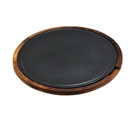 Блюдо чугунное на деревянной подставке, 34 см, LAVA, фото 