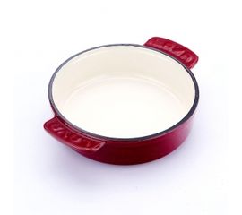 Кастрюля чугунная эмалированная красная без крышки, 14см, LAVA, фото 