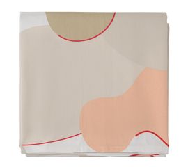 Скатерть из хлопка бежевого цвета с авторским принтом из коллекции Freak Fruit, 170х170 см, Tkano, фото 