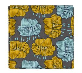 Скатерть из хлопка серого цвета с принтом Цветы из коллекции Prairie, 170х170 см, Tkano, фото 