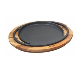 Блюдо чугунное на деревянной подставке, 20 см, LAVA, фото 