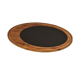 Блюдо овальное чугунное на деревянной подставке, 25*35см, LAVA, фото 