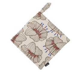 Прихватка из хлопка молочного цвета с принтом Цветы из коллекции Prairie, 22х22 см, Tkano, фото 