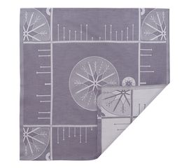 Салфетка из хлопка фиолетово-серого цвета с рисунком Ледяные узоры, New Year Essential, 53х53см, Tkano, фото 