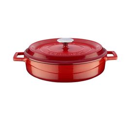 Кастрюля чугунная эмалированная красная, 28 см, LAVA, фото 