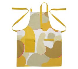 Фартук из хлопка горчичного цвета с авторским принтом из коллекции Freak Fruit, 85х70 см, Tkano, фото 