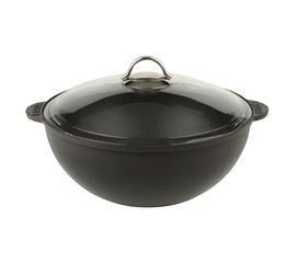 Казан чугунный со стеклянной крышкой, 30 см, LAVA, фото 