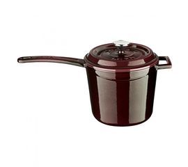 Сотейник с крышкой чугунный эмалированный фиолетовый, 18 см, LAVA, фото 