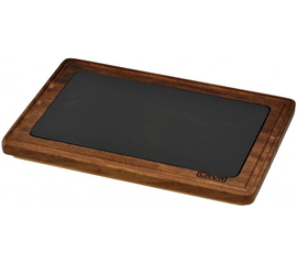 Блюдо чугунное прямоугольное на деревянной подставке, 20*30 см, LAVA, фото 