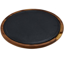 Блюдо чугунное на деревянной подставке, 29 см, LAVA, фото 