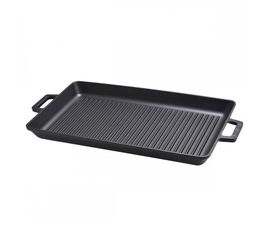 Сковорода-гриль прямоугольная чугунная с 2-мя ручками, 26*45 см, LAVA, фото 