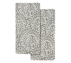 Набор из двух муслиновых полотенец серого цвета с принтом Спелая Смородина из коллекции Scandinavian touch, 50х70 см, Tkano, фото 