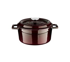 Кастрюля чугунная эмалированная фиолетовая, 28 см, 6,71 л, LAVA, фото 