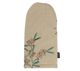 Варежка-прихватка из хлопка с графичным принтом Обед рябинника из коллекции Russian North, 31х15 см, Tkano, фото 