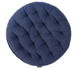 Подушка на стул круглая из хлопка темно-синего цвета из коллекции Essential, 40 см, Tkano, фото 