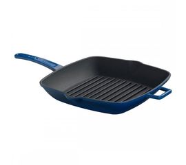 Сковорода-гриль чугунная эмалированная синяя, 28*28 см, LAVA, фото 