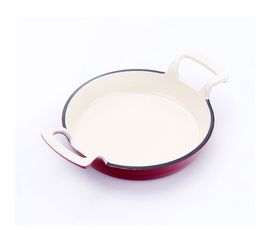 Сковорода чугунная эмалированная красная, 16 см, LAVA, фото 