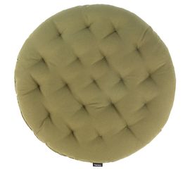 Подушка на стул круглая из хлопка оливкового цвета из коллекции Essential, 40 см, Tkano, фото 