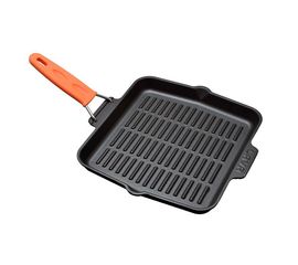 Сковорода-гриль чугунная со складывающейся ручкой, 24*24 см, LAVA, фото 