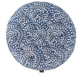 Подушка на стул круглая темно-синего цвета с принтом Спелая Смородина из коллекции Scandinavian touch, 40 см, Tkano, фото 