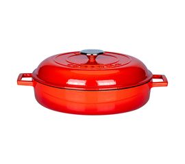Кастрюля чугунная эмалированная красная, 28 см, LAVA, фото 