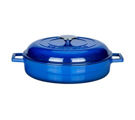 Кастрюля чугунная эмалированная синяя, 28 см, LAVA, фото 