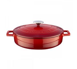 Кастрюля чугунная эмалированная красная, 28 см, LAVA, фото 