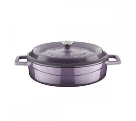 Кастрюля чугунная эмалированная фиолетовая, 24 см, LAVA, фото 