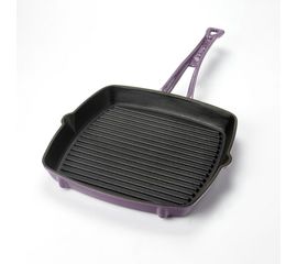 Сковорода-гриль чугунная эмалированная фиолетовая, 26х26 см, LAVA, фото 