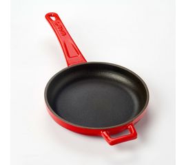 Сковорода чугунная эмалированная красная, 16 см, LAVA, фото 