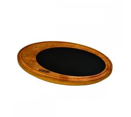 Блюдо овальное чугунное на деревянной подставке, 20*30см, LAVA, фото 