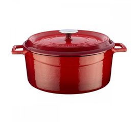 Кастрюля чугунная эмалированная красная, 28 см, LAVA, фото 