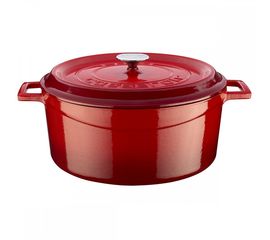 Кастрюля чугунная эмалированная красная, 32 см, LAVA, фото 