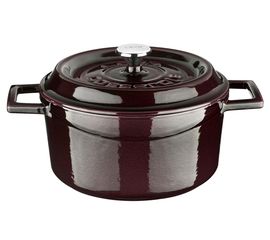 Кастрюля чугунная эмалированная фиолетовая, 20 см, 2,82 л, LAVA, фото 