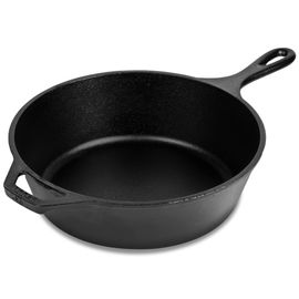 Сковорода круглая глубокая 26 см, черная, чугун, Lodge, фото 