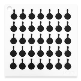 Коврик квадратный, 17.8х17.8 см, белый с черным рисунком, силикон, Lodge, Цвет: Белый, фото 