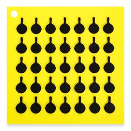 Коврик квадратный, 17.8х17.8 см, желтый с черным рисунком, силикон, Lodge, Цвет: Желтый, фото 