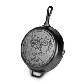 Сковорода чугунная круглая 26 см, L8SKWLDR, "Олень" серия Wildlife, LODGE, США, фото 
