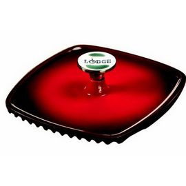 Пресс прямоугольный, 21х22.5 см, красный, чугун, Lodge, фото 