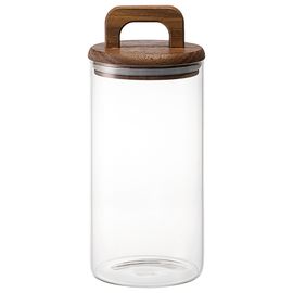 Банка для хранения стеклянная с крышкой из акации Hanle, 1,4 л, Liberty Jones, фото 